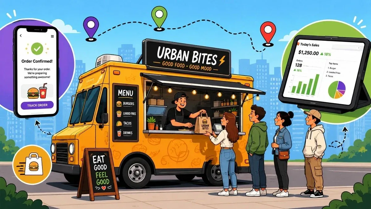 Colorful food truck showcasing effective food trucks marketing strategies for profit and customer engagement.