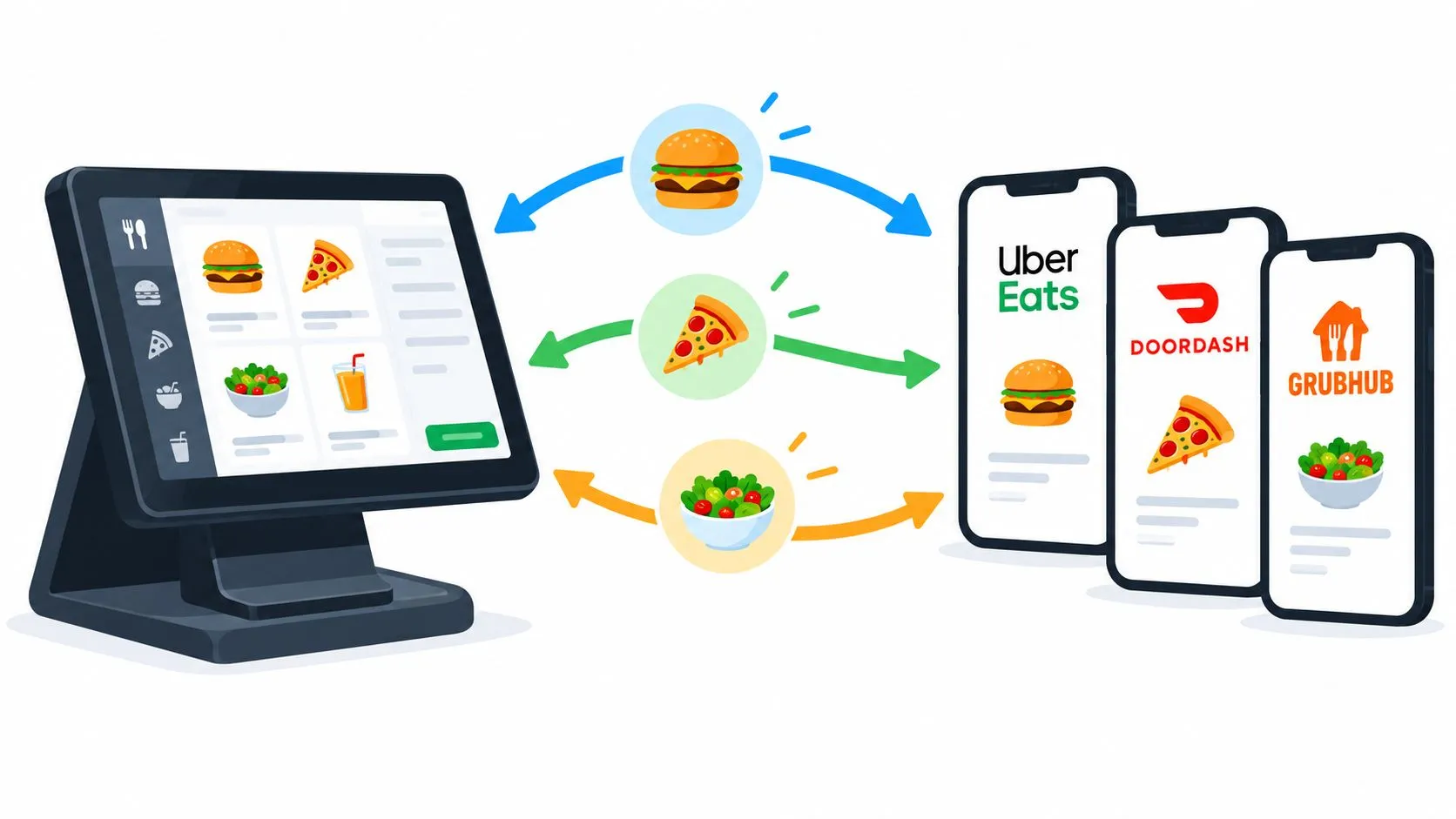 Diagram illustrating menu sync process between POS and delivery apps, highlighting field mapping and automation tips.