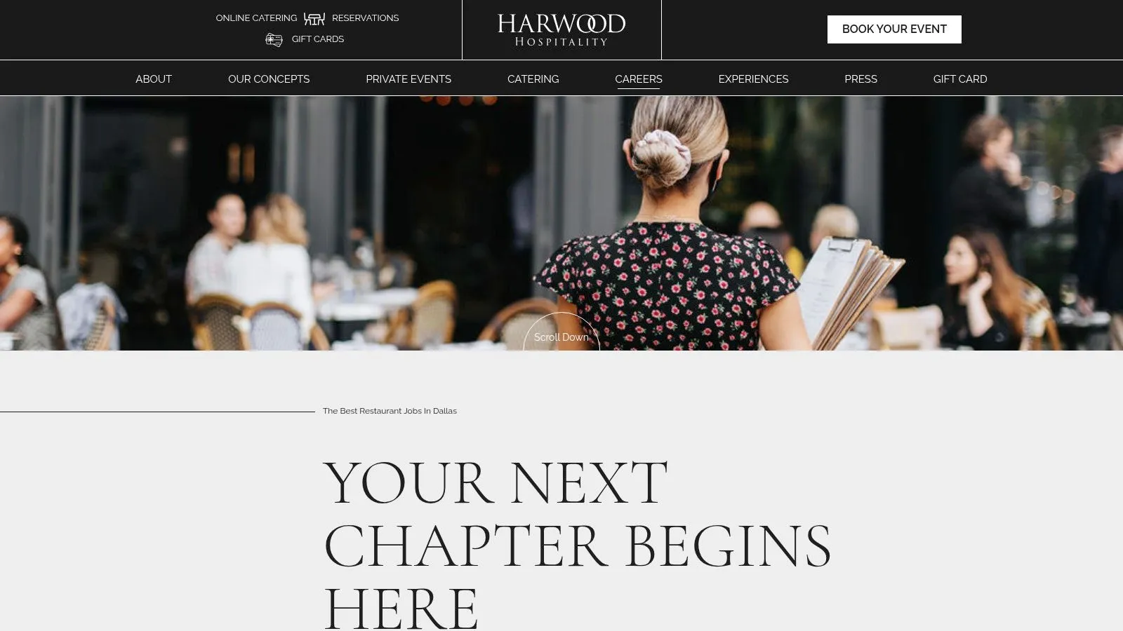 Harwood Hospitality Group restaurant careers in Dallas
