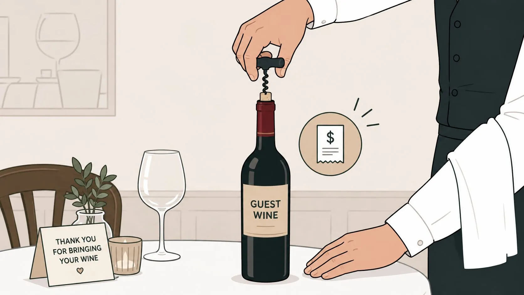Corkage fee explanation for restaurants, including typical charges and BYOB guidelines.