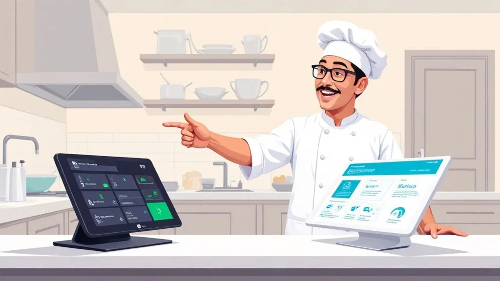 Comparison chart of top POS systems for small restaurants, highlighting costs, table service, and online ordering