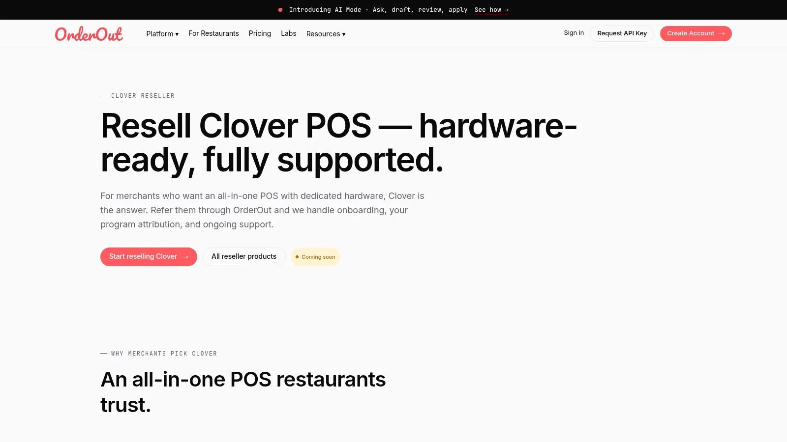 Screenshot from https://www.orderout.co/reseller/clover