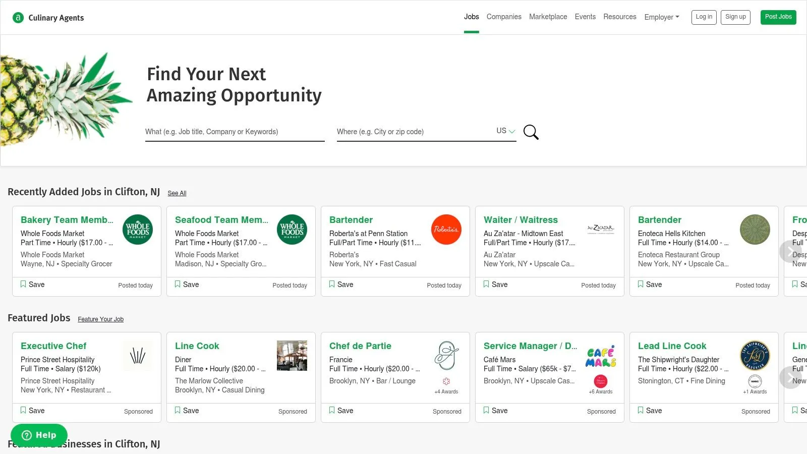 Culinary Agents hospitality job board