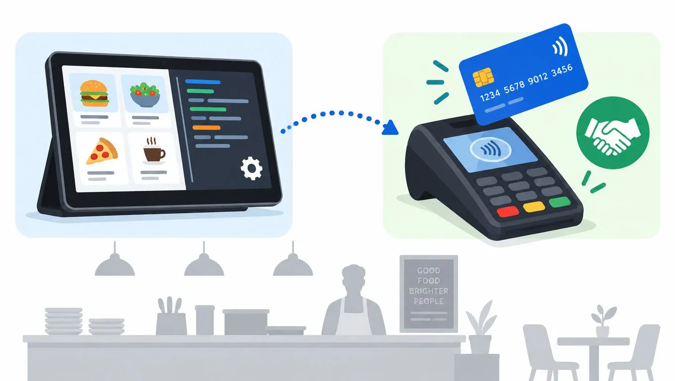 Diagram comparing ISV and ISO roles in restaurant tech, highlighting delivery-to-POS integrations and payment processes.